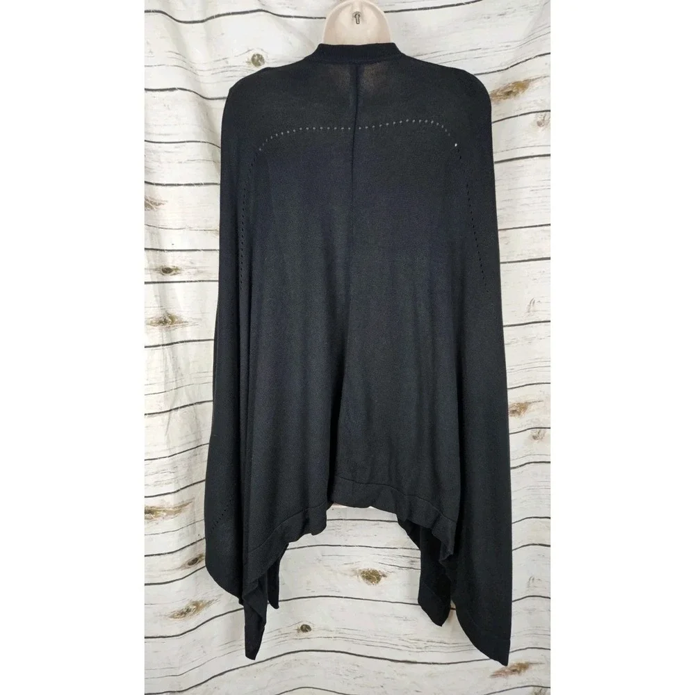 Lululemon Open Mind Black Sweater Wrap Black OS Viscose Silk Blend Womens